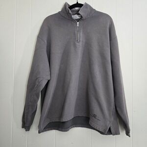 VTG 1989 Banana Republic Quarter Zip Sweatshirt Men XL Gray Long Sleeve Pullover